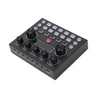 Mixer, 48KHz Sound Mixer Dual Channel Plug and Play Interface USB Live Sound Card for Dynamic Microphone, Live Card
