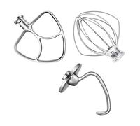 Mixer Aid Attachment Parts Accessories, Compatible for Kitchenaid,5 Quart Stand Mixer K5WW Wire Whip& 5K7SDH Dough Hook&Mixer Aid Paddle