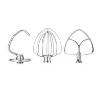 Mixer attachments, Stainless Steel Accessories,Compatible for KitchenAid 4.5-5 Qt Tilt Head Stand Mixer, Includes 6 Wire Whisk, Flat Beater, Dough Hook(3Pcs Set)