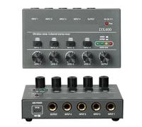 Mixer Audio, 2Pcs Low Noise 4/6/8 Channel Line Mixer Mini Sound Power Supply DC5V Easy Operation Audios for Live Streaming, Podcasting, PC(400chanel)