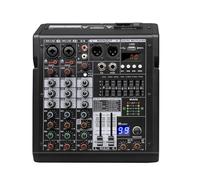 Mixer Audio, 4/6-channel Mixer For Stage Performances, Weddings, Conferences, Live Streaming, USB Recording, Sound Card, Computer Dedicated For for Live Streaming, Podcasting, PC(4chanel)