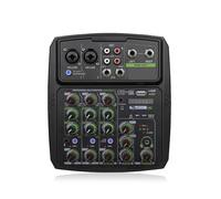 Mixer Audio, 4-channel Mixer Outdoor Conference Audio USB Bluetooth Reverberat Processor e Phone Live Broadcast With Sound Card for Live Streaming, Podcasting, PC