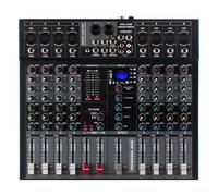 Mixer Audio, 8/12 Channel Mixer With Reverb Stereo DJ for Live Streaming, Podcasting, PC(8-channel)