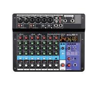 Mixer Audio, 8 Channel Audio Mixer Professal Portable DJ Sound Table Board Digital MP3 Computer Input 48v Power Number for Live Streaming, Podcasting, PC
