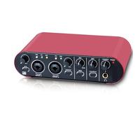 Mixer Audio, Audio Interface External Loopback Sound Card Guitar Recording Stereo Monitor Soundcard RED Studio for Live Streaming, Podcasting, PC