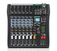 Mixer Audio, Channel Audio Mixer Sound Board Mixing Console Interface PC USB Bluetooth Digital Effect DJ Live Studio for Live Streaming, Podcasting, PC