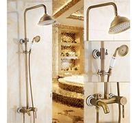 Mixer Brass Retro Rain Shower Set Copper Antique Hot and Cold Water Basin Sink Tap Bathroom Bar Faucet