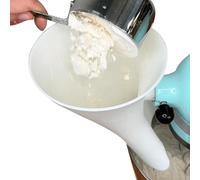 Mixer Funnel, Sifter Pouring Tool, Stand Mixer Guard, Baking Ingredient Shield, Kitchen Cooking Device, Food Preparation Supply, White Size Plus Wide Mouth Opening For Dry Flour Batter Egg
