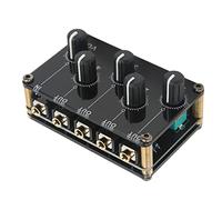 Mixer, Mini Mixer Small Mixer Mini Passive Stereo Mixer Metal Sensitive Black Mixer for Small Clubs or Bars, As Guitars, Bass, Keyboards Mixer
