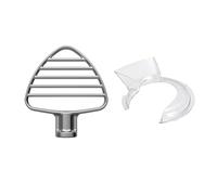 Mixer Pastry Beater,Compatible for Kitchenaid,4.5-5QT Tilt Head Stand Secure Fit Pouring Shield Attachment Stainless Flat Mixer Beater