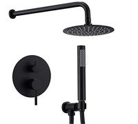 Mixer Shower Set with 12 Inch Round Shower Head and Handheld Shower Head, Complete Rain Shower Kit with Hose