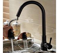 Mixer Sink Taps,Antique Gold Brass Kitchen Faucet Pull Out Sprayer Hot Cold Water Mixer Tap with Gooseneck Design Luxury Vintage Style