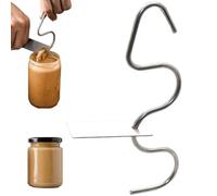 Mixer Stainless Steel with Scraper - Manual Butter Churner & Nut Stirrer for Peanut Almond Easy to Clean Egg Beater Tool