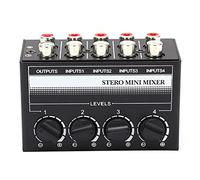 Mixer, Stereo Mixer Headphone Amplifier Stereo Mini Mixer Passive Signal Controller Portable Headphone Amplifier for Small Clubs or Bars, As Guitars, Bass, Keyboards