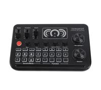 Mixer,Stereo Sound Card Mixer Live Sound Interface with USB for Streaming Gaming Podcasting Recording, Double Channel 16bit,7 Knob,Time of Use 6 Hours, 1200mAh Battery,