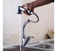 Mixer Tap 360 Degrees Swing Kitchen Sink Tap Multifunctional Extendable Water Mixer Tap Pull-Out Faucet Sink Hot Cold Tap with Pull-Out Shower Head