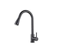 Mixer Tap All Copper Full Body Kitchen Faucet Single Handle Single Hole Hot And Cold Retractable Pull Out Kitchen Sink Household Water Tap Black