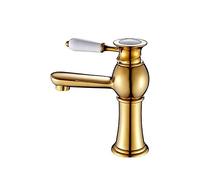 Mixer Tap Bathroom Gold Single Hole Magic Lamp Boutique Cold Heat Faucet Basin Copper Water-tap Water Saving Mixing Valve Sink Basin Mixer Taps (Color : Gold) (Gold)