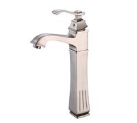 Mixer Tap Black Antique Single Handle Faucet Mediterranean Vintage Retro Hot And Cold Water Copper Single Hole Tap Elegant Washbasin Increase High Can Rotate (Black Tall)