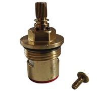 Mixer Tap Cartridge Replacement 3/4" 7.6mm x 24 Spline, 51mm Cartridge Length Ceramic disc for Bristan Baths, Tap Spares Repair Reviver Kit Gland Hot and Cold (1 Red)