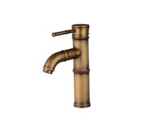 Mixer Tap Chinese Spray Single Handle Retro Bamboo Art Mixer Tap Vintage Copper Hot And Cold Water Rotate Universal Sink Germany Luxurious Antique Brass Brushed Sit Long Nozzle Bathroom Bathtub Faucet
