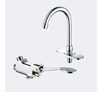 Mixer Tap Classic Gooseneck Laboratory Basin Foot Pedal Faucet Polished Chrome All Copper Metal Kitchen Basin Water Taps Single Lever Single Hole Solid Brass Single Cold ，Cold Water