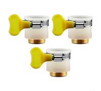 Mixer Tap Connector Outside Tap Connector Universal Female Faucet Adapter For Hosepipe Fittings Metal Connectors Pressure No Leak Structural(3pcs)