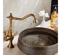 Mixer Tap Copper Antique Faucet Above Counter Basin Art Basin Heighten Basin Wash Basin Hot And Cold Water Black Black Bronze Rotatable Atmosphere (Size : C) (C)