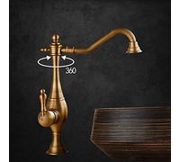 Mixer Tap Copper Antique Faucet Above Counter Basin Art Basin Heighten Basin Wash Basin Hot And Cold Water Black Black Bronze Rotatable Atmosphere (Size : A)