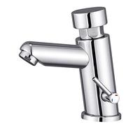 Mixer Tap Copper Push-type Wash Basin Hot And Cold Water Faucet Deck Installation Public Toilet Hand Press Double Temperature Tap Under Counter Basin Public Wash