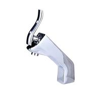 Mixer Tap Creative Full Copper Basin Faucet Washbasin Washbasin Cold And Hot Water Bathroom Counter On A Single Hole Nordic Black Faucet Household Bathroom Faucet (Color : Black) (Silver)