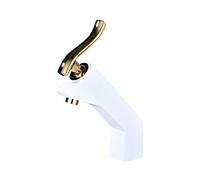 Mixer Tap Creative Full Copper Basin Faucet Washbasin Washbasin Cold And Hot Water Bathroom Counter On A Single Hole Nordic Black Faucet Household Bathroom Faucet (Color : Black) (Silver)