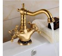 Mixer Tap Dual Handles Deck Mounted - Vintage Style Bathroom Basin Sink Faucet