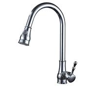 Mixer Tap European Kitchen Pull-Type Sink Tap Extendable Kitchen Mixer Sink Faucet 360 ° Rotation with Pull-Out Hand Shower Single Lever Cold Hot Mixer Tap,Silver