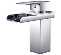 Mixer Tap Fashion Waterfall Faucet Basin Hot Cold Water Ceramic Valve Handle Hand Bathroom Basin Faucet Kitchen Sink Aerator 360 Degree Swivel Faucet Rotation Sprayer