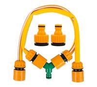 Mixer Tap Hose Connector, Mix Hot & Cold Water 2-in-1 Garden Hose Pipe, Hose End Quick Connector, 2 in1 Threaded Tap Connector, Y Splitter Connector, Hose Connection Set for Garden Hose Reel