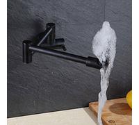 Mixer Tap in-Wall Single Cold Vegetable Pot Mixer Tap 360 Degree Rotation Single Handle Universal Folding Kitchen Faucet Modern European Rust Prevention Leak Proof Nozzle，Copper Black