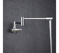 Mixer Tap in-Wall Single Cold Vegetable Pot Mixer Tap 360 Degree Rotation Single Handle Universal Folding Kitchen Faucet Modern European Rust Prevention Leak Proof Nozzle，Copper Chrome