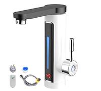 Mixer Tap Instant Tankless Electric Hot Water Faucet with Stainless Steel Heating Tube LED for Kitchen Bathroom Washroom (XXL)