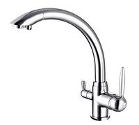 Mixer Tap Modern 3-way Water Filter Faucet 360 ° Pivoting Kitchen Faucet With Lever Mixer Tap Kitchen Faucet Drinking Water Systems Under-sink Water Filters Tap (Color : Black) (Chrome)