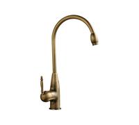 Mixer Tap Retro Antique Vintage Copper Antique Single Handle Single Hole Kitchen Dish Basin Faucet Sink Faucet Brushed Brass Mixer Tap