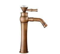 Mixer Tap Setting Diamond Blue and White Porcelain Basin Faucet Drawing Process Antique Single Hole Sink Mixer Tap for Kitchen Bathroom Hotel，Brass