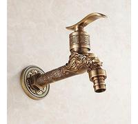 Mixer Tap Thicken Fine Copper Antique Washing Machine Faucet Lengthen Mop Pool Mixer Tap Single Cold Quick Opening Leak Proof Rust Prevention Water Valve Retro
