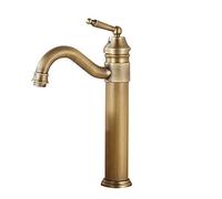 Mixer Taps for Bathroom Antique Copper Basin Faucet, Cold and Hot Classic Style Bathroom Faucet, Water Mixer Single Handle Deck Mounted Tap Classic Style Basin Taps