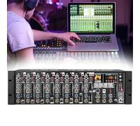 Mixer with 9-Input Mic Preamplifiers, Bluetooth Function, 3-Band EQ per Channel, 24 Reverb Effects for Bar, Stage Performance, Broadcast, Recording Room