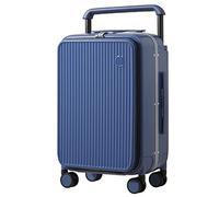 mixi Luggage Suitcase with Front Laptop Pocket, Wide Handle Rolling Travel Suitcases PC Hardshell with Aluminum Frame Spinner Wheels & TSA Lock, Carry-On Luggage, Sapphire Blue, 0, Fashionable and