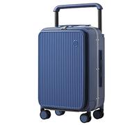 mixi Luggage Suitcase with Front Laptop Pocket, Wide Handle Rolling Travel Suitcases PC Hardshell with Aluminum Frame Spinner Wheels & TSA Lock, Carry-On Luggage, Sapphire Blue, 20-Inch, Fashionable