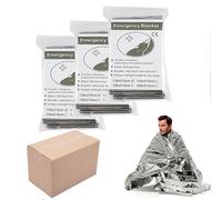MIXIAO Emergency Foil Blanket (Pack of 100), Survival Thermal Mylar Blankets Individually Packaged Perfect for Outdoors, Hiking, Survival, Marathons or First Aid