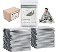 MIXIAO Emergency Foil Blanket (Pack of 50), Survival Thermal Mylar Blankets Individually Packaged Perfect for Outdoors, Hiking, Survival, Marathons or First Aid