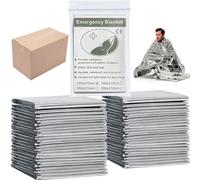MIXIAO Emergency Foil Blanket, Survival Thermal Mylar Blankets Individually Packaged Perfect for Outdoors, Hiking, Survival, Marathons or First Aid, MXA025